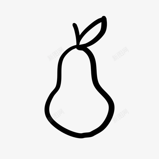 梨水果手绘图标svg_新图网 https://ixintu.com 手绘 梨 水果 水果和蔬菜 素食