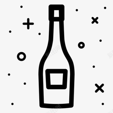 香槟酒瓶庆祝图标图标