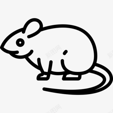 老鼠动物和自然3线性图标图标
