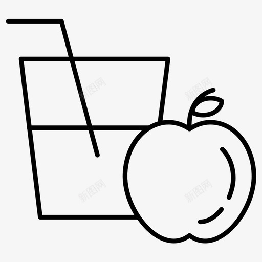 苹果汁杯子饮料图标svg_新图网 https://ixintu.com 杯子 水果 苹果汁 饮料