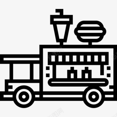 食品车食品车3线性图标图标