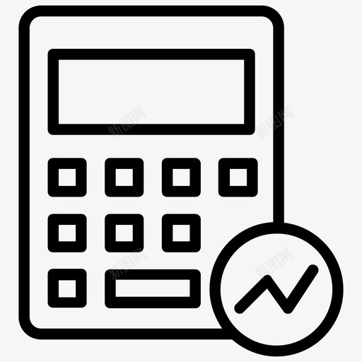 计算器会计加法机图标svg_新图网 https://ixintu.com 会计 加法机 簿记 被动收入机会线图标 计算器 财务