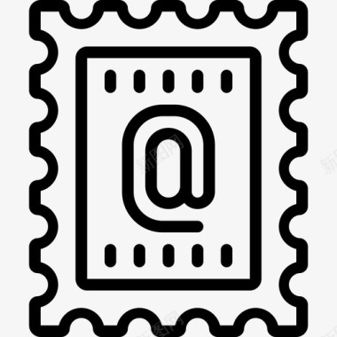 邮戳办公室40直线图标图标