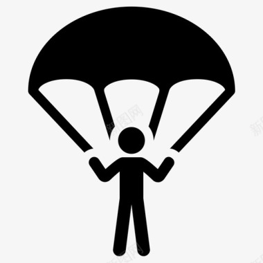 降落伞极限自由落体图标图标