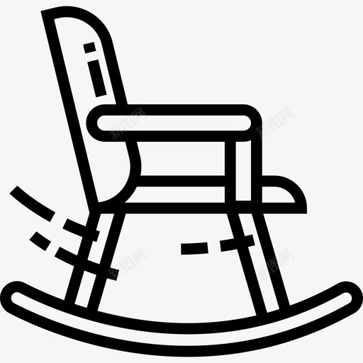 摇椅家用家具2直线型图标svg_新图网 https://ixintu.com 家用家具2 摇椅 直线型