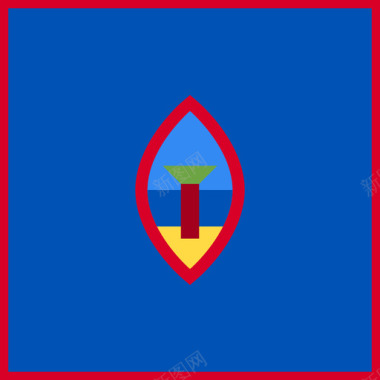 关岛方形乡村简单旗帜图标图标