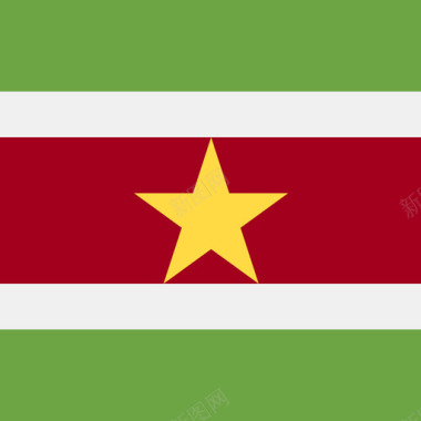 苏里南方形国家简单旗帜图标图标