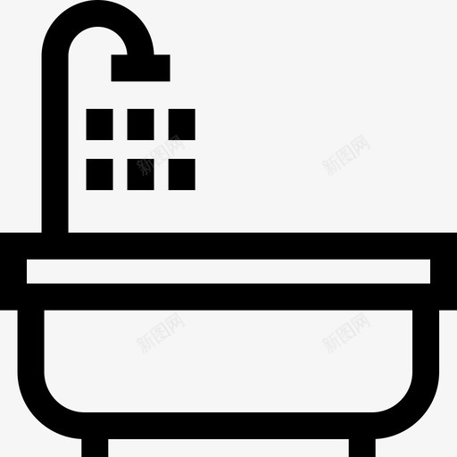 浴缸房地产37线性图标svg_新图网 https://ixintu.com 房地产37 浴缸 线性