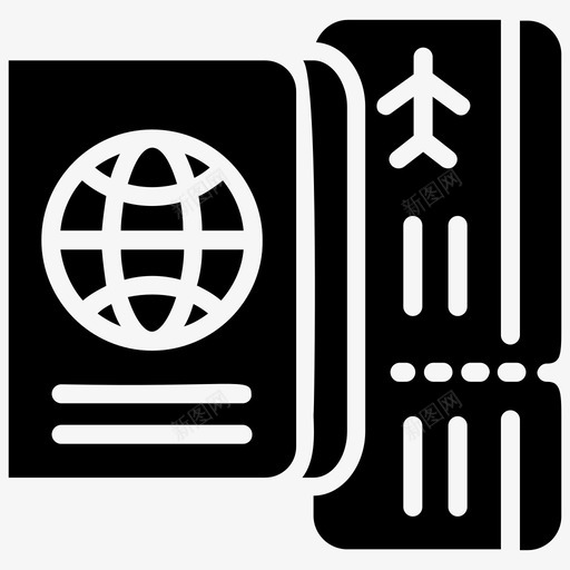 机票登机牌准备出发图标svg_新图网 https://ixintu.com 准备出发 手持机票 旅行 机票 登机牌 露营字形图标