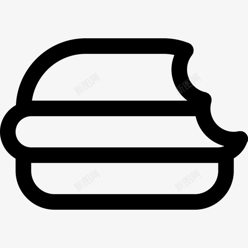 汉堡包食物45直系图标svg_新图网 https://ixintu.com 汉堡包 直系 食物45