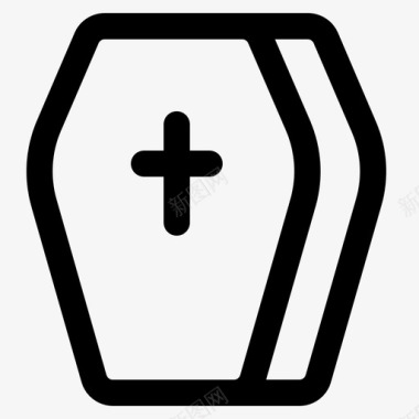 棺材十字架葬礼图标图标