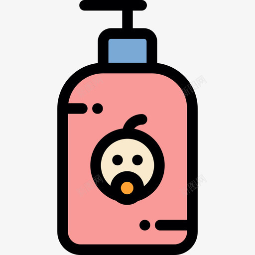 洗发水婴儿淋浴3线性颜色图标svg_新图网 https://ixintu.com 婴儿淋浴3 洗发水 线性颜色