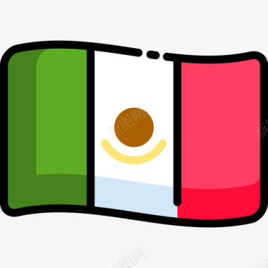 墨西哥5demayo线性颜色图标图标