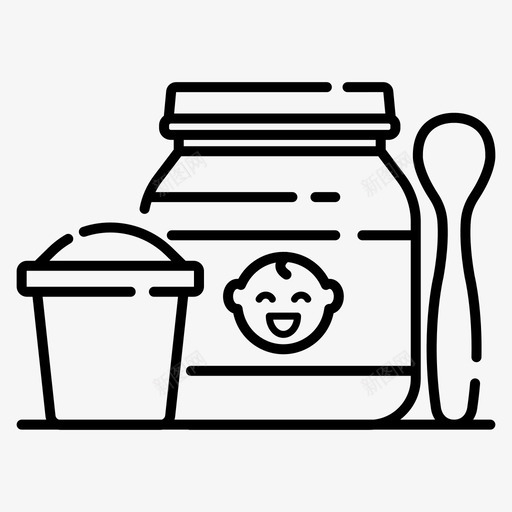 婴儿食品早餐谷类食品图标svg_新图网 https://ixintu.com 婴儿 婴儿父母 婴儿食品 早餐 谷类食品