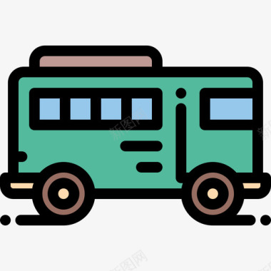 巴士城市元素15线条颜色图标图标