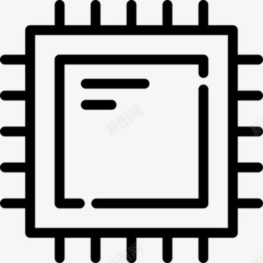 Cpu电子对象线性图标图标