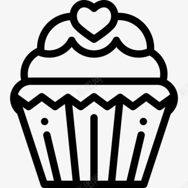 纸杯蛋糕甜点糖果2个直系图标图标