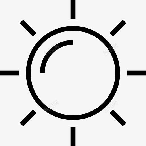 太阳71号天气直线型图标svg_新图网 https://ixintu.com 71号天气 太阳 直线型