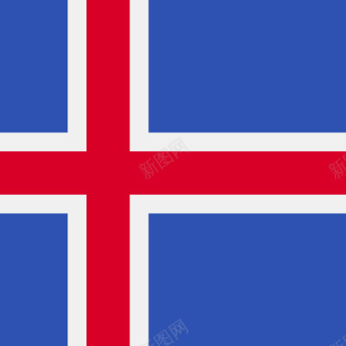 冰岛方形国家简单的旗帜图标图标