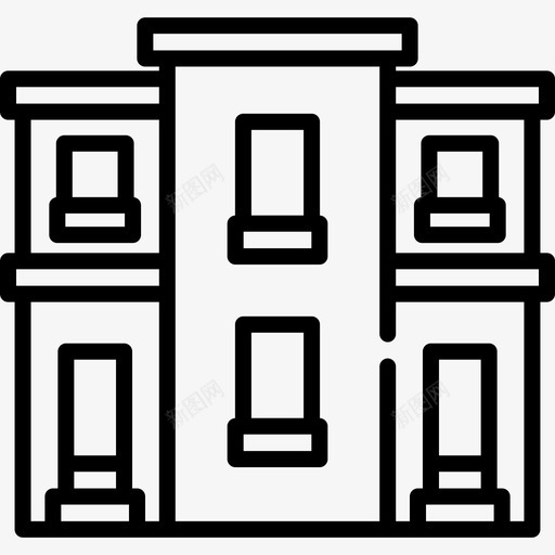公寓房屋类型3线性图标svg_新图网 https://ixintu.com 公寓 房屋类型3 线性