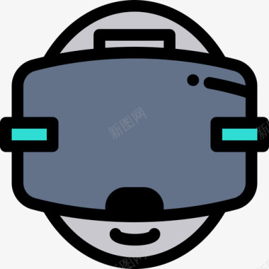 虚拟现实游戏7线性颜色图标图标