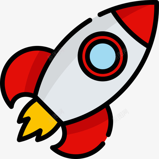 火箭旅行地点表情符号3线性颜色图标svg_新图网 https://ixintu.com 旅行地点表情符号3 火箭 线性颜色