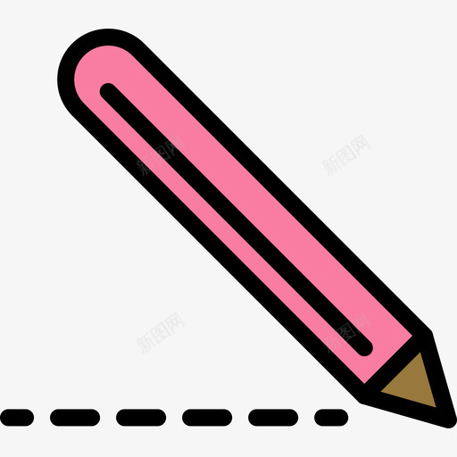 铅笔教育42线颜色图标svg_新图网 https://ixintu.com 教育42 线颜色 铅笔