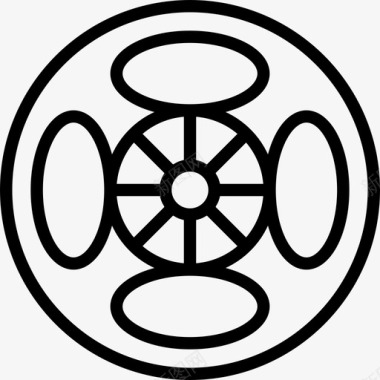 轮毂盖汽车配件线性图标图标