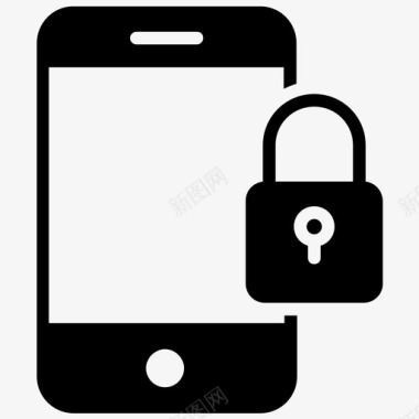 智能手机安全数据安全锁图标图标