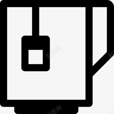 茶杯食品和饮料8线性图标图标
