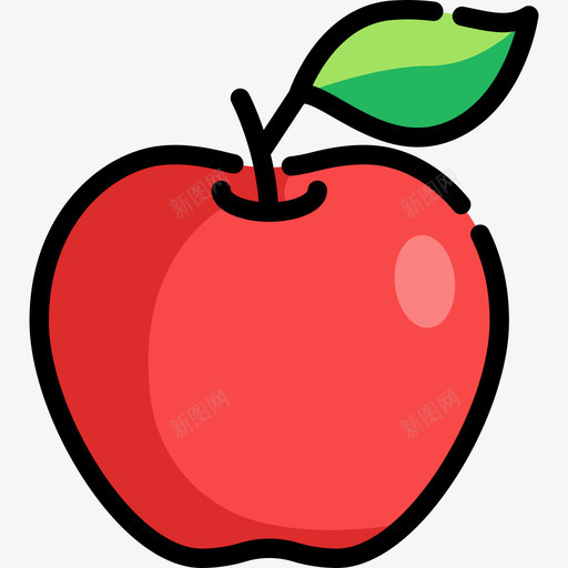 苹果夏季食品饮料线性颜色图标svg_新图网 https://ixintu.com 夏季食品饮料 线性颜色 苹果