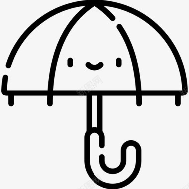 雨伞秋季14直线型图标图标