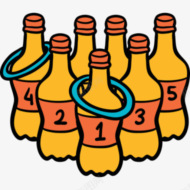 瓶子联合聚会9颜色图标图标