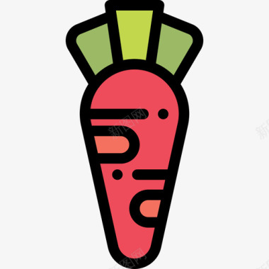胡萝卜健康生活方式10线性颜色图标图标