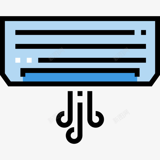 空调4户线性颜色图标svg_新图网 https://ixintu.com 4户 空调 线性颜色