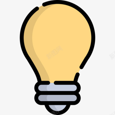 灯泡电子和网络元素集合2线性颜色图标图标