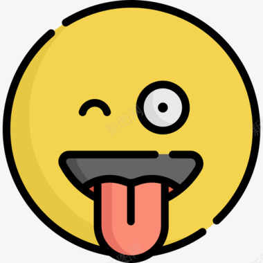 舌头伸出whatsapp笑脸2线性颜色图标图标
