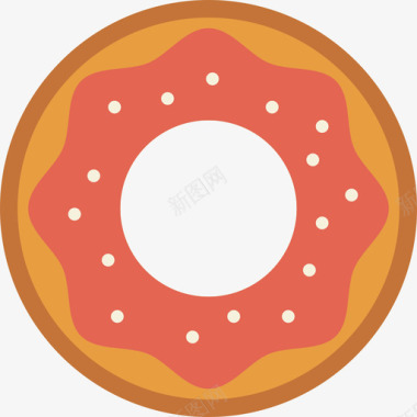 甜甜圈咖啡店26扁平图标图标