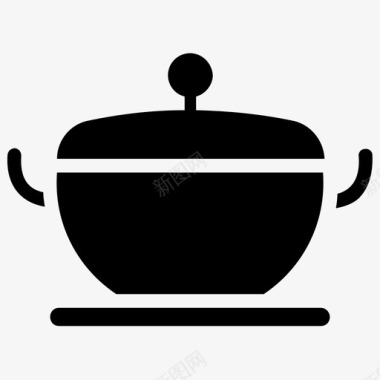 砂锅烹饪锅炊具图标图标
