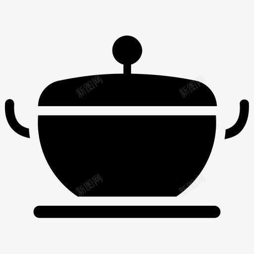 砂锅烹饪锅炊具图标svg_新图网 https://ixintu.com 厨房用具 塑料包装和一次性餐具字形图标 平底锅 炊具 烹饪锅 砂锅