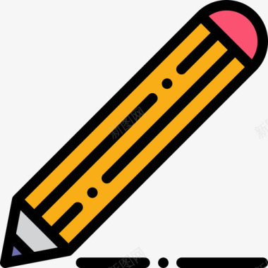 铅笔多媒体20线颜色图标图标