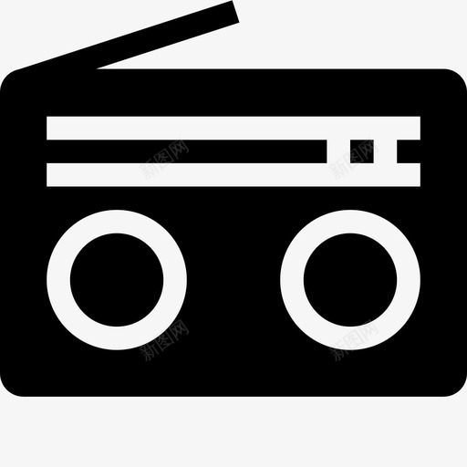 收音机磁带音乐图标svg_新图网 https://ixintu.com ios基本图标填充 收音机 磁带 音乐 音乐播放器
