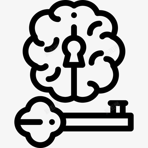 大脑心理学6线性图标svg_新图网 https://ixintu.com 大脑 心理学6 线性