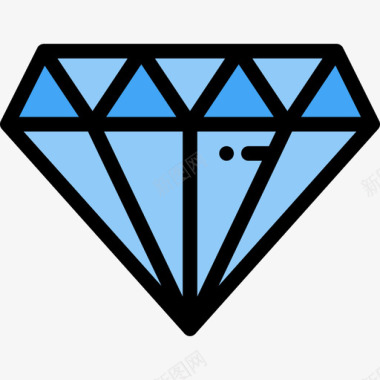 钻石创意工艺30线性颜色图标图标