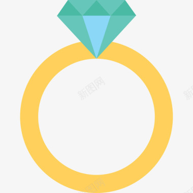 订婚戒指爱情和婚礼3扁平图标图标
