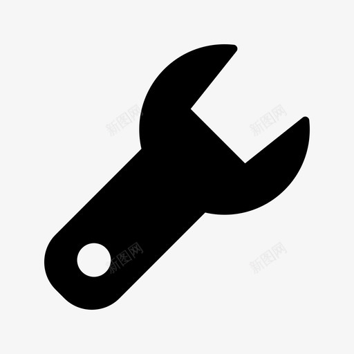 扳手调整设置图标svg_新图网 https://ixintu.com 9个基本标志 工具 扳手 设置 调整