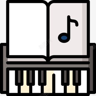 钢琴知识2线条色彩图标图标