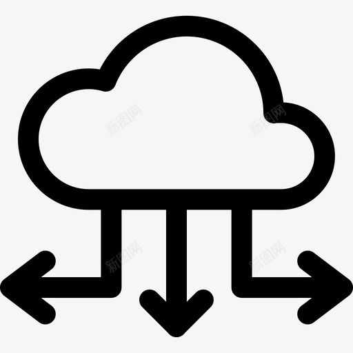 云计算数据库7线性图标svg_新图网 https://ixintu.com 云计算 数据库7 线性