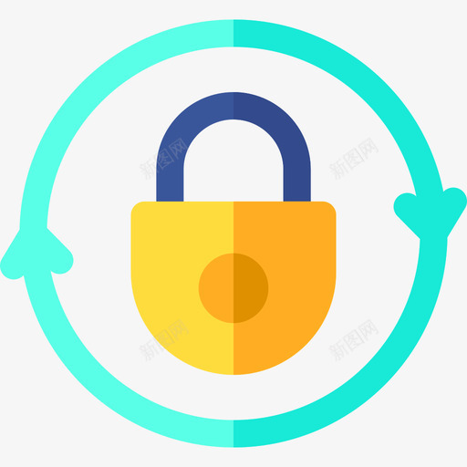 锁钥匙和锁2平的图标svg_新图网 https://ixintu.com 平的 钥匙和锁2 锁