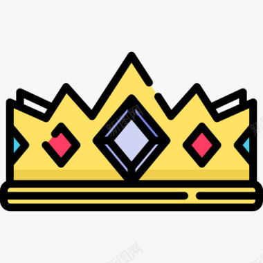 皇冠奢华11线性颜色图标图标